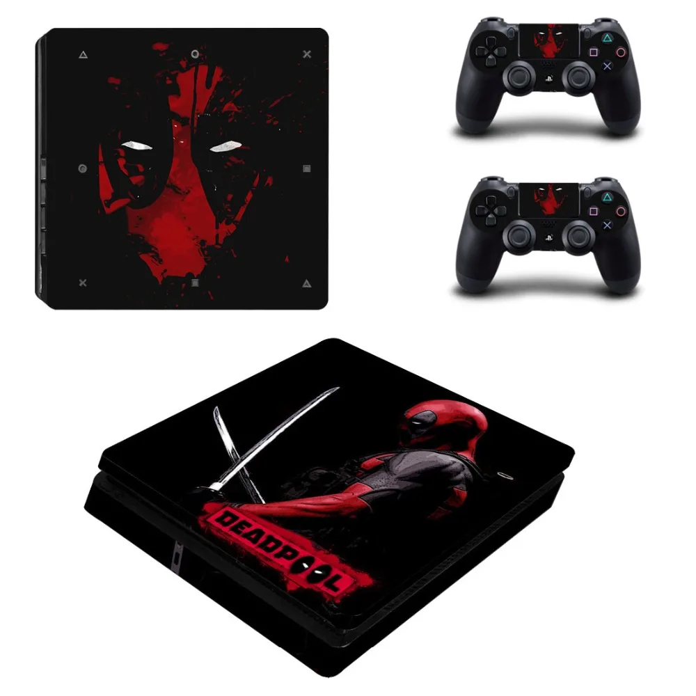 Marvel Deadpool PS4 тонкая наклейка для консоли playstation 4 и контроллера для Dualshock 4 PS4 тонкая Наклейка виниловая