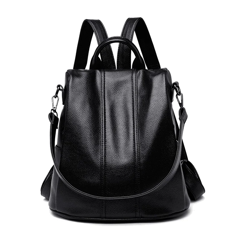 

2019 Black Female Backpack Women PU Leather Backpack Teenager Girl School Bag Shoulder Travel Red Back pack Rucksacks Sac A Dos