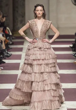 

2019High quality Deep V-neck Backless Wedding Party Sequined Diamonds Long dress Sexy Women celebrity body con dresses wholesale