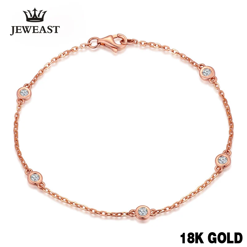 

JEWEAST Women 18K Rose Gold Bracelet With Instricate Diamond Fashion Gold Bangle Romantic For Female Fine Diamond-Jewelry