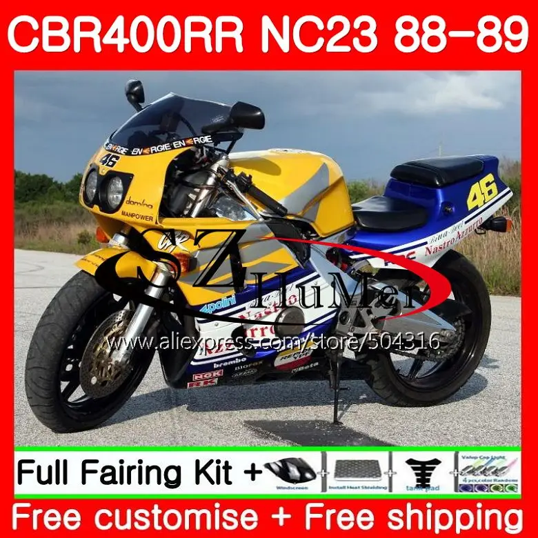 NC23 для HONDA CBR400RR горячий желтый 88 89 90 91 92 93 121SH. 11 NC29 CBR 400RR 400 CBR400 RR 1988 1989 1990 1991 1992 1993 обтекателя