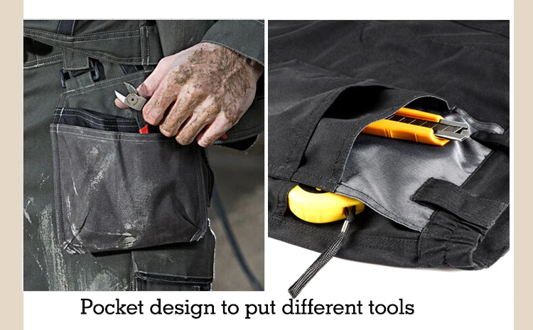 Men working pants multi-pockets wear-resistant worker mechanic cargo pants work wear trousers high quality machine repair pants  (13)