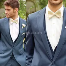 На заказ/голубого цвета смокинги для жениха новые лучшие мужские костюмы шафер жених Свадебные(куртка+ брюки+ жилет) мужские платья