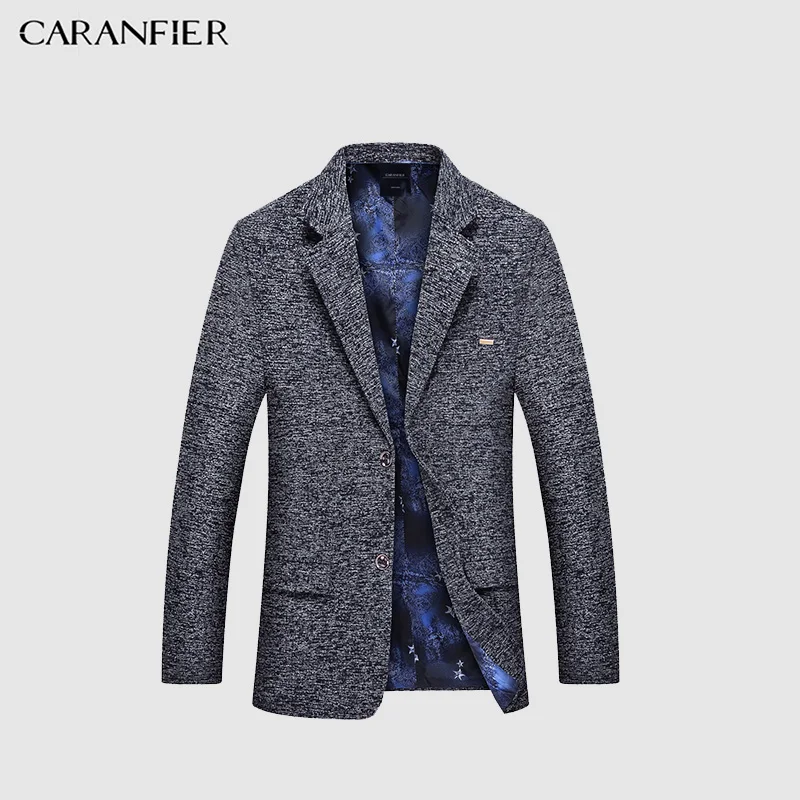 

CARANFIER Men's Blazers New Autumn 2018 Slim Fit Formal Business Suits Coat Casual Plaid Social Masculino Male Jackets Blazer