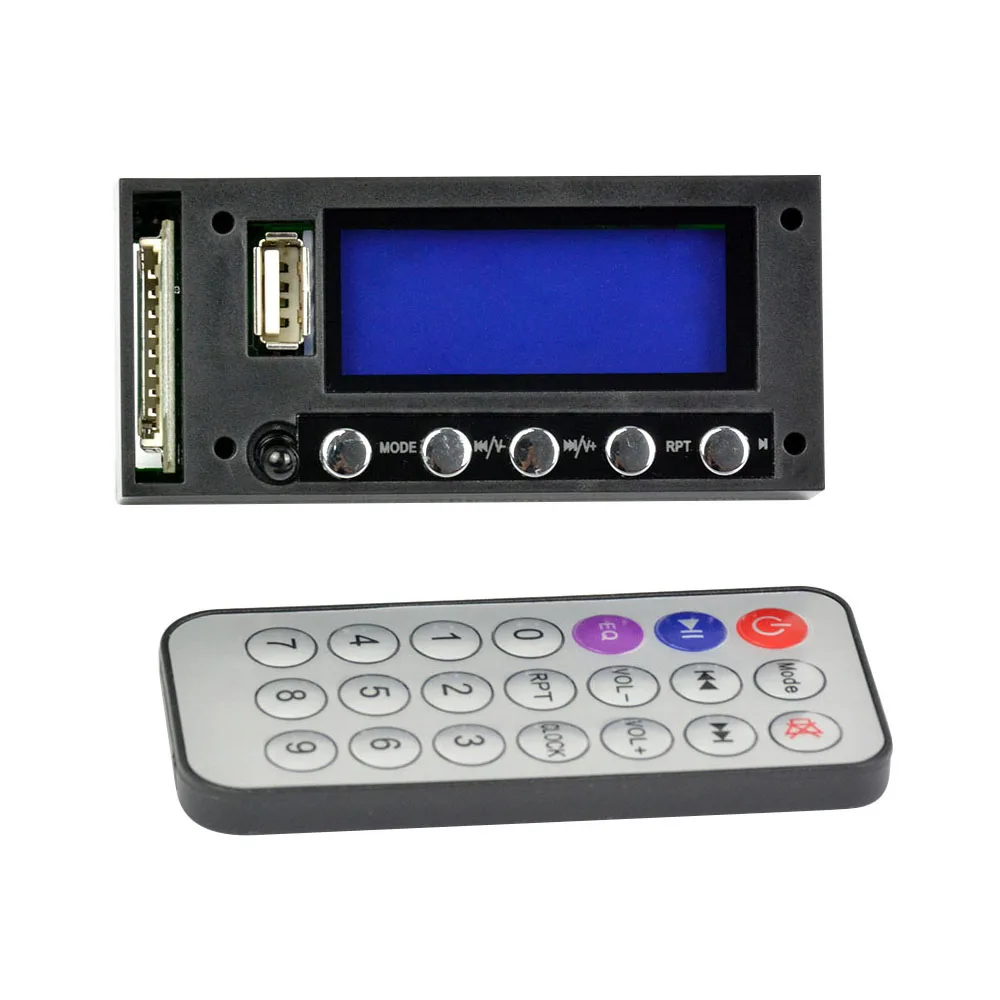 Плата декодирования AOSHIKE Bluetooth MP3 синий экран стерео выход FM USB SD MMC WAV декодер