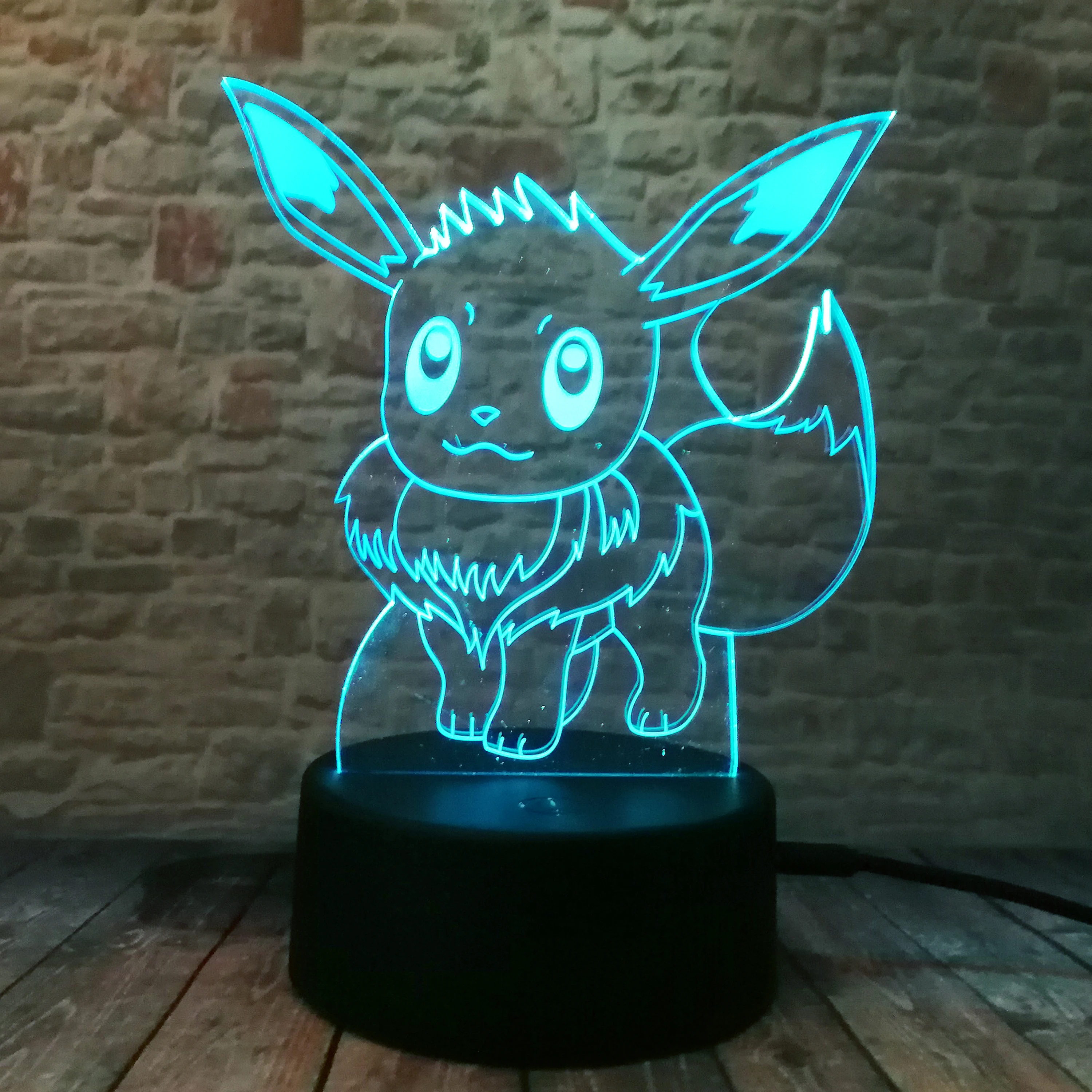 Новая мода Pokemon Go Pikachu Evee 3D ночник экшн игрушка светодиодная 7 цветов детский