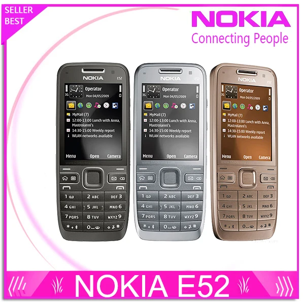 Refurbished E52 Original Nokia E52 WIFI GPS JAVA 3G Unlocked Mobile Phone handset russian keyboard phone Free Shipping