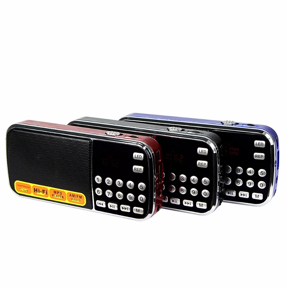 

Pocket Radio Digital FM AM Radio Music Player Multimedia Speaker With Flashlight TF card / USB Disk Radio Station 3 Colors Y4198