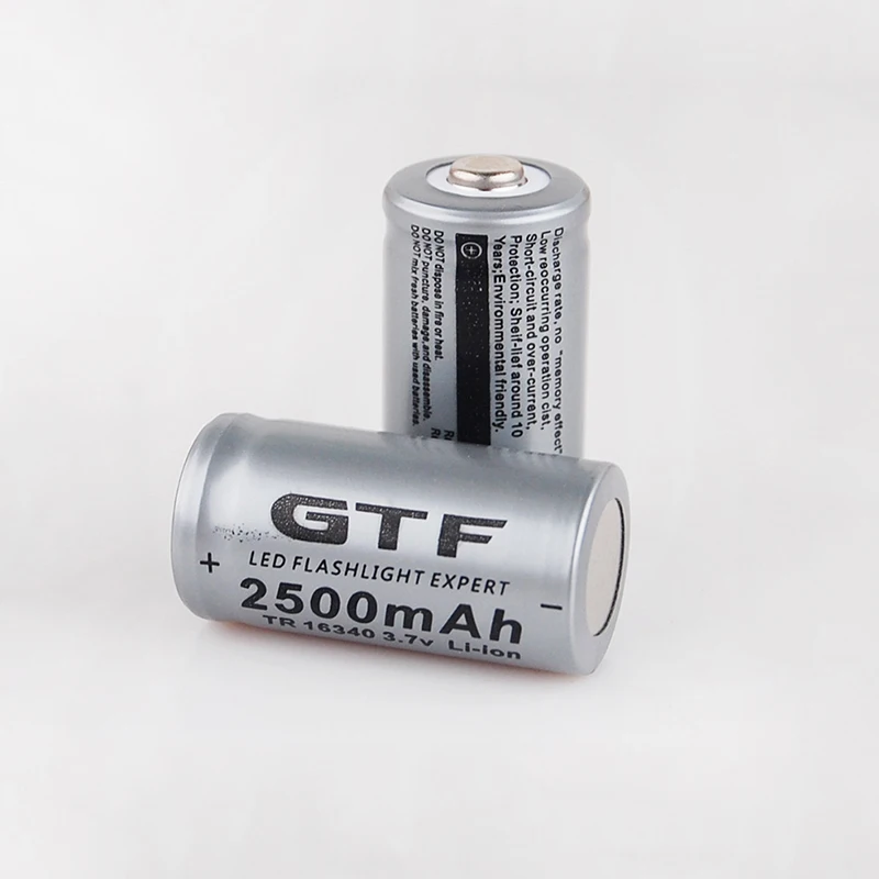 GTF 3,7 V 2500mah 16340 батарея CR123A литий-ионная аккумуляторная батарея светодиодный фонарь электрический игрушечный аккумулятор