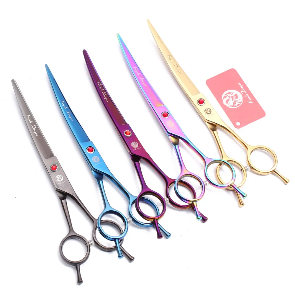 

8 inch 22cm Purple Dragon JP Titanium Pets Hair Clipping Shears UP Curved Cutting Shears Grooming-for-dog Hairdresser for dogs