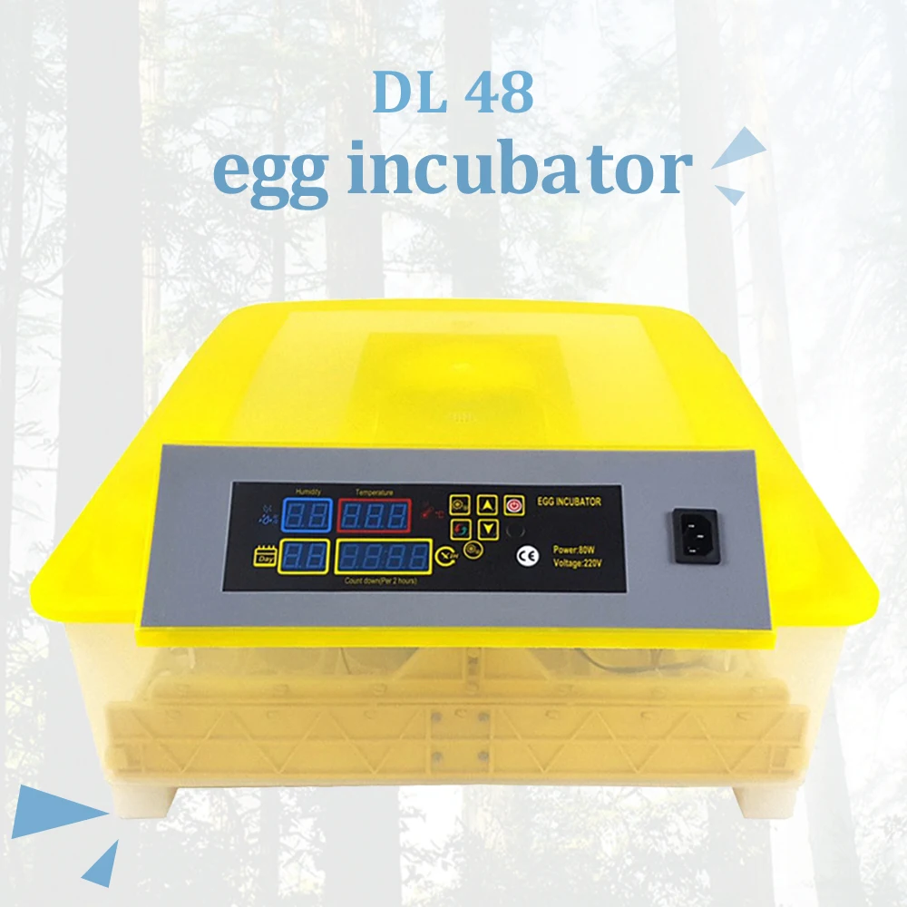 

Digital 48 Egg Incubator Hatching Poultry Chicken Eggs Fully Automatic Hatcher Temperature Control Home Farm Commercial Use