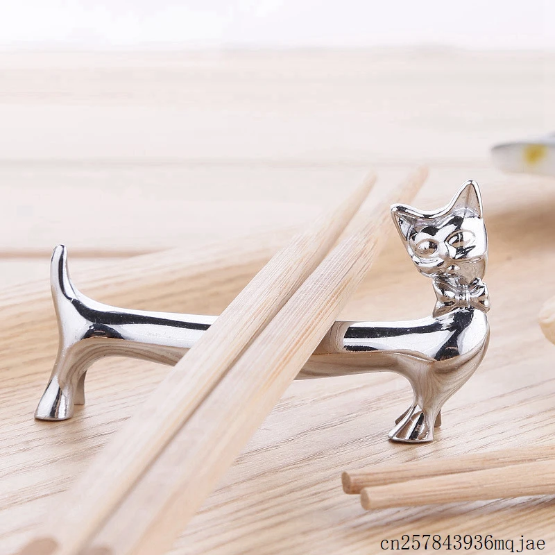 50 шт. Cat Chopstick Отдых Держатель для палочек держатель для ножей Серебряный дома кухня стенд хранения украшение стола