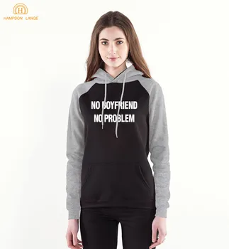 

Adult No Boyfriend No Problem Funny Hoodies Harajuku Raglan Sweatshirt Women 2020 Spring Autumn Women's Long Sleeve Pullovers