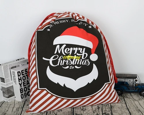 100 шт./лот Быстрая творческая Санта Клаус Drawstring мешок Санта Рождественский подарок сумка 5 видов стилей - Цвет: HK-X4