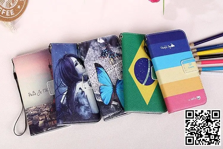 For ZTE Blade L2 Case Fashion PU Wallet Leather Cover Painting Drawing Style + Lanyard gift |