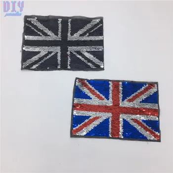 

300pcs National flag Reverse Sequins Sew On Patches for clothes kids Clothing Reversible Change Color Patch Applique