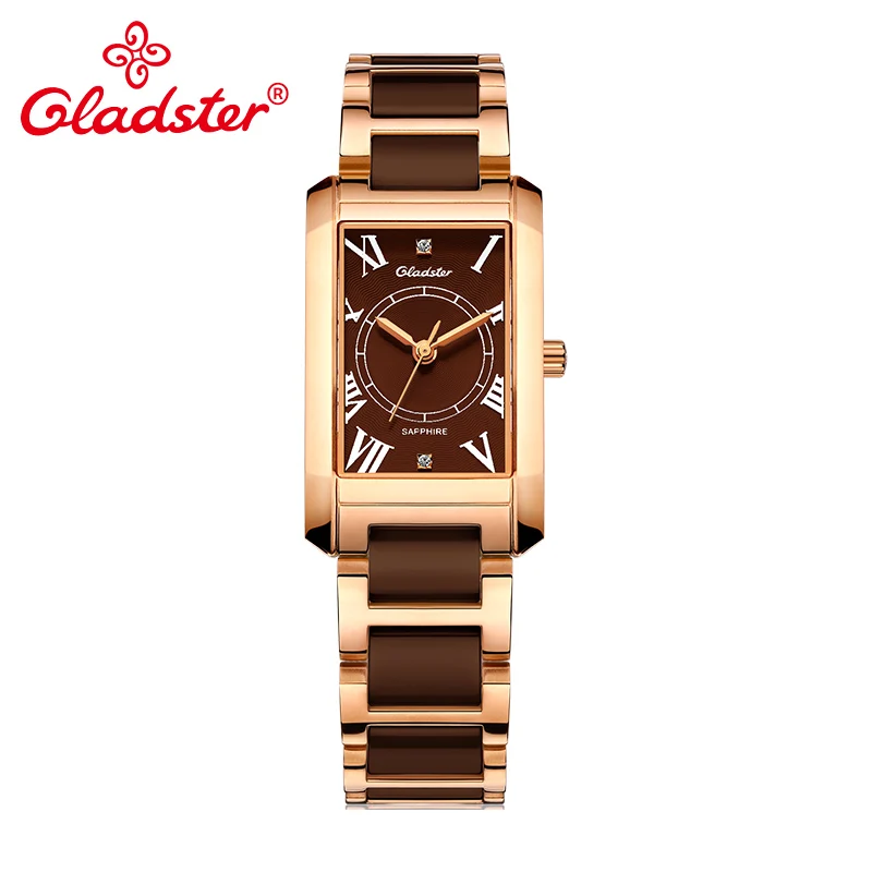 

Gladster Waterproof Women Quartz Wristwatch Fashion Gold Sapphire Crystal Female Clock Jewelry Gift Analog Dress Ladies Watch