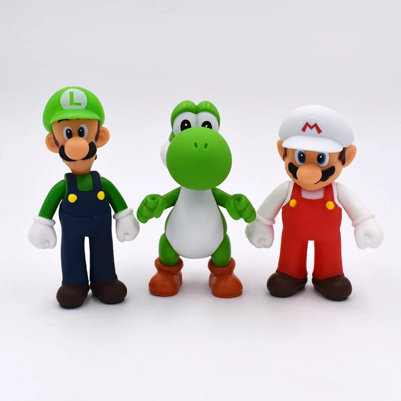13cm 3Pcs/Set Super Mario Bros Luigi Mario Yoshi PVC Action Figures Toys Free Shipping 13cm 3Pcs/Set Super Mario Bros Luigi Mario Yoshi PVC Action Figures Toys Free Shipping