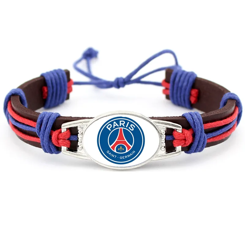 Франция Лига 1 футбольные спортивные команды Париж Сен-Жермен очаровательные браслеты из натуральной кожи и браслеты для мужчин и женщин фанатов