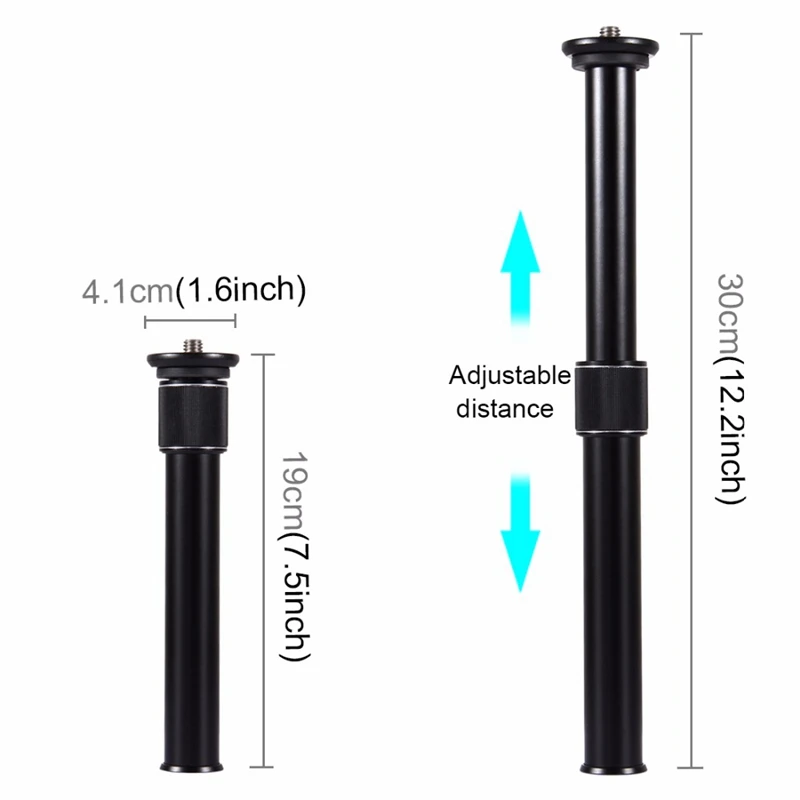 

Puluz For Camera Accessories Metal Handheld Adjustable 3/8 Inch Screw Tripod Mount Monopod Extension Rod For Dslr & Slr Camera