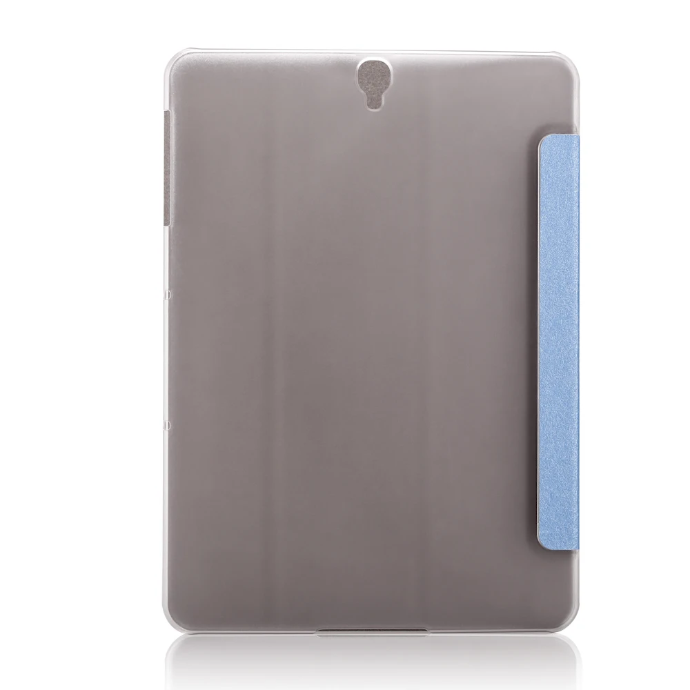 

Lightweight Silk Back Transparent Stand PU Leather Skin Cover Case Holder For Samsung Galaxy Tab S3 9.7 T820 T825 SM-T819 Tablet