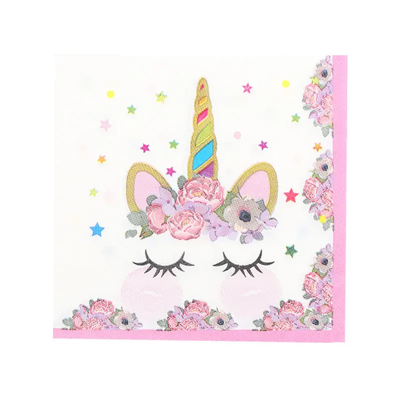 10pcs/Lot Unicorn Party Theme Napkin Baby Shower Children Birthday Party Decoration Disposable Tableware Napkin Party Supplies