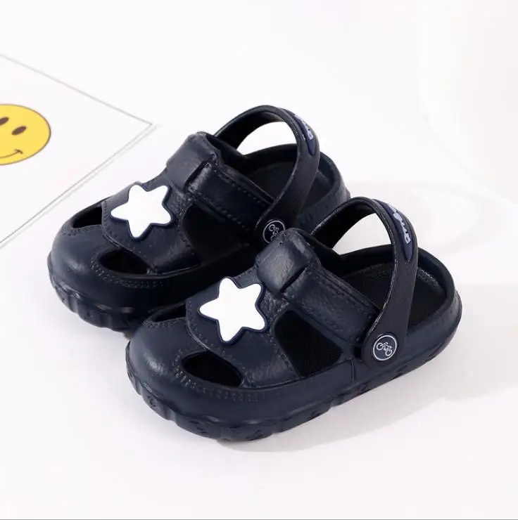 summer Children boys girls EVA Slippers five star Non-slip beach hole shoes different styles 140-180 XQ01 - Цвет: 0088-2 royal blue