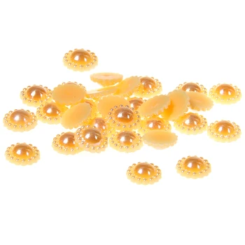 

9-12mm 1000/2000pcs Orange AB ABS Resin Half Round Imitation Pearls Beads Sunflower Wedding Cards Embellishments DIY Decorations