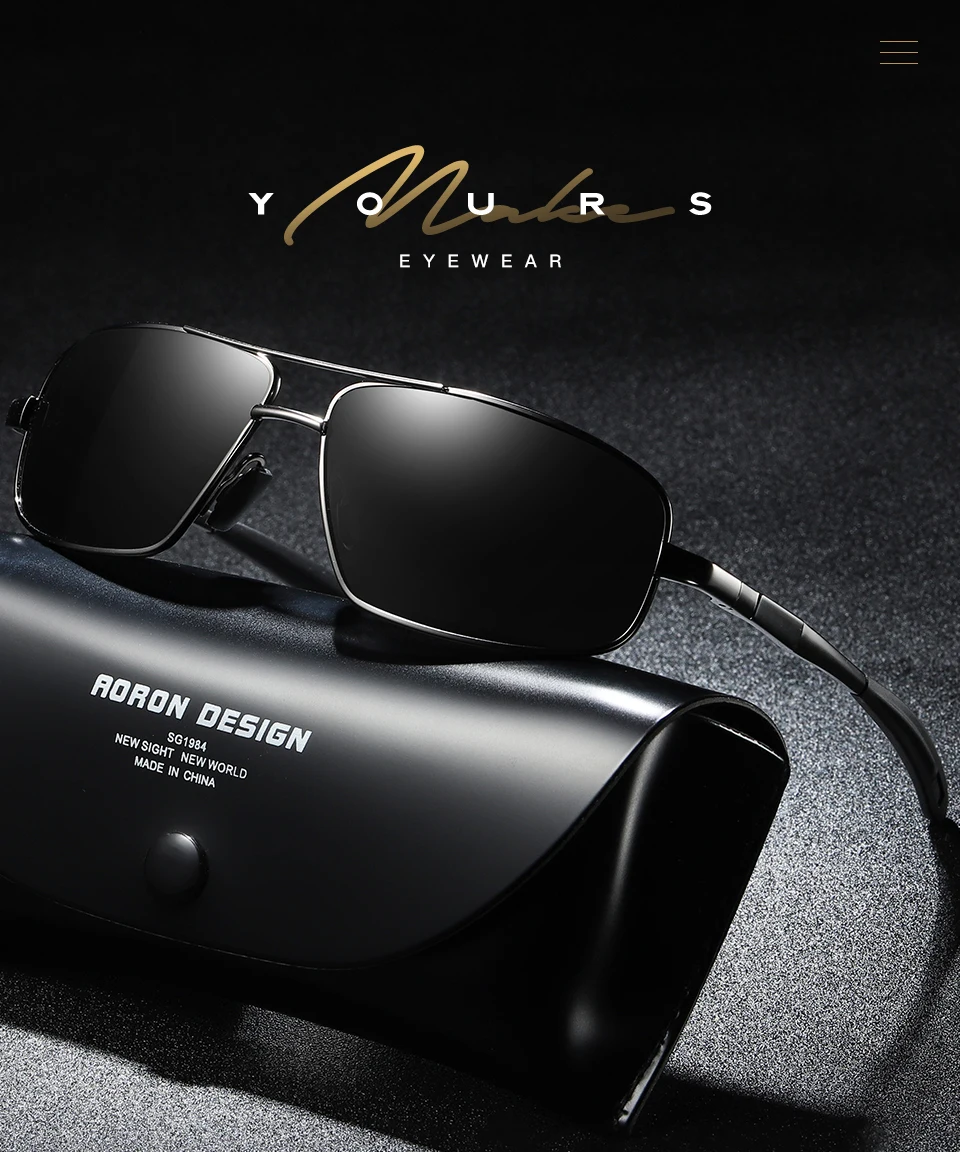 AORON Для мужчин поляризованных солнцезащитных очков сплавные очки мужской UV400 очки HD очки мужские с антибликовым покрытием вождения очки