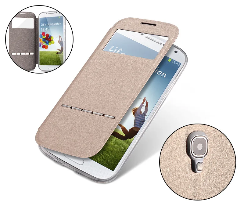 S4Mini скользящий ответ флип из искусственной кожи чехол для samsung Galaxy S4 Mini i9190 i9195