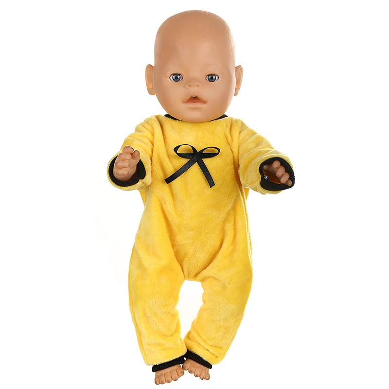 Doll Accessories Baby Doll Clothes Cute Yellow Jumpsuits Fit 43cm Baby