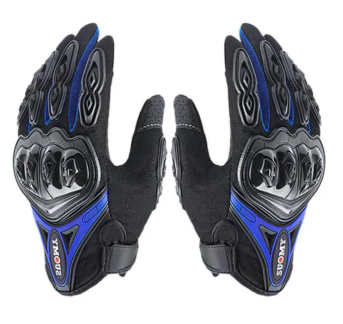 SUOMY мотоциклетные перчатки с сенсорным экраном Guantes Moto rbike rcycle Racing перчатки для езды на мотоцикле полный палец - Цвет: SU-10 Blue