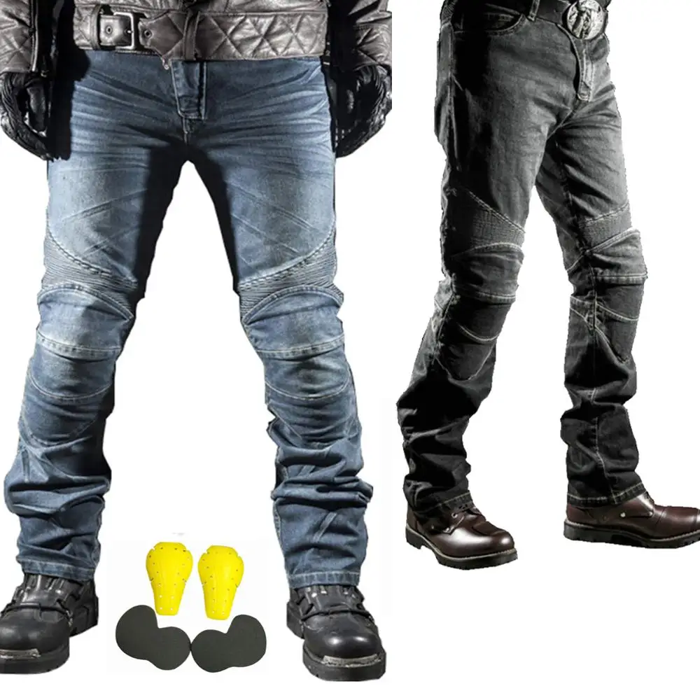 

Windproof Off-Road Motorcycle Racing Jeans Biker Pants Men Motorbike Motocross Protective Pants With 4 X CE Armor Knee Hip Pads