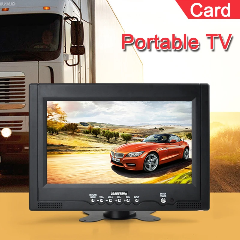 

Free Shipping Televisions 9 inch TFT LCD AV IN Color Analog Portable TV With Wide View Angle, Support SD/MMC Card