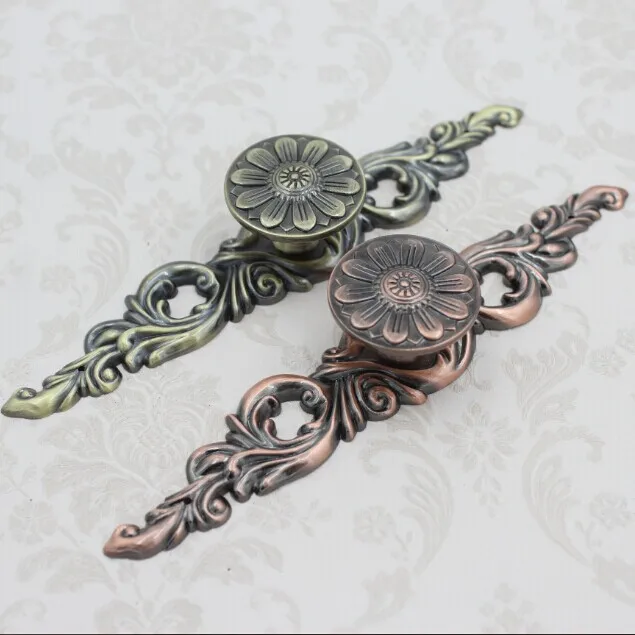 150mm knob with back plate handles Bronze kitchen pulls antique