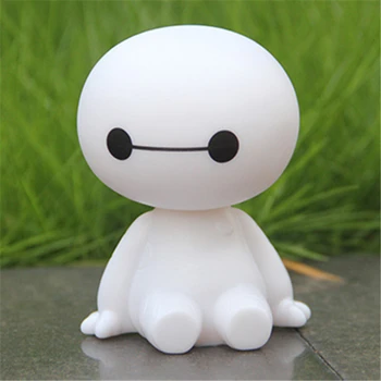 

Car Ornament Cute Shaking Head Baymax Robot Decoration Auto Interior Dashboard Bobble Head Toys Accessories Gift