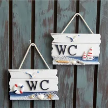 1 шт. деревянная дверь знак морской Туалет знак стены лодка корабль пляж висячие орнамент таблички Средиземноморский домашний декор