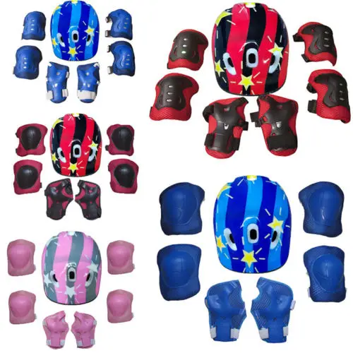 

7Pcs Ice Skating Protective Gear Bicycle Kid Helmet Child Sports Safety Scooter Cycling Set