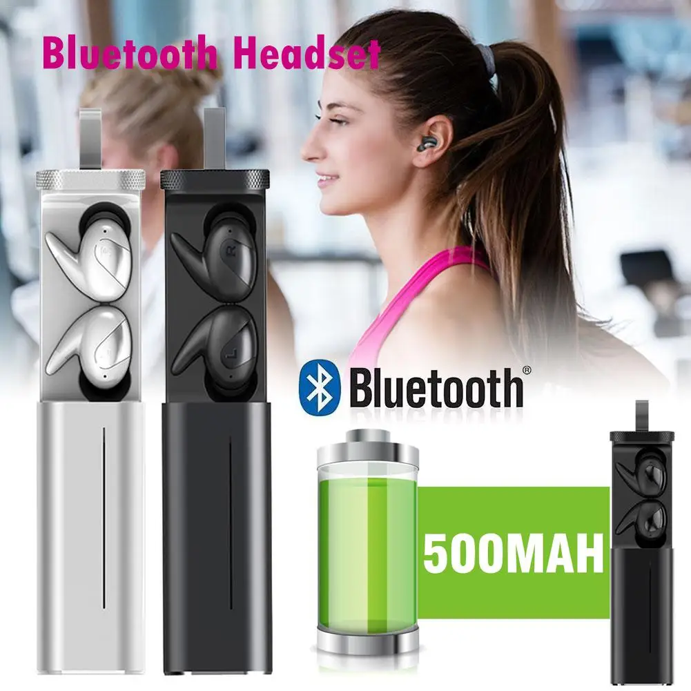 Беспроводная Bluetooth гарнитура I9 TWS с зарядным отсеком бинокулярная