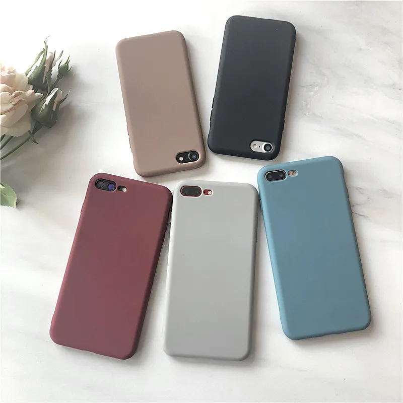 

Matte Candy Solid Color Cases Phone Cover For iPhone 8 7 Plus X Soft Silicone Shell For iPhone 6 6S Plus XS XR MAX Back Protect
