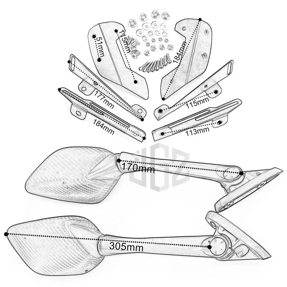 Мотоциклетные карбоновые боковые зеркала заднего вида Регулируемый держатель для стойки рама ветрового стекла кронштейн для YAMAHA NMAX155