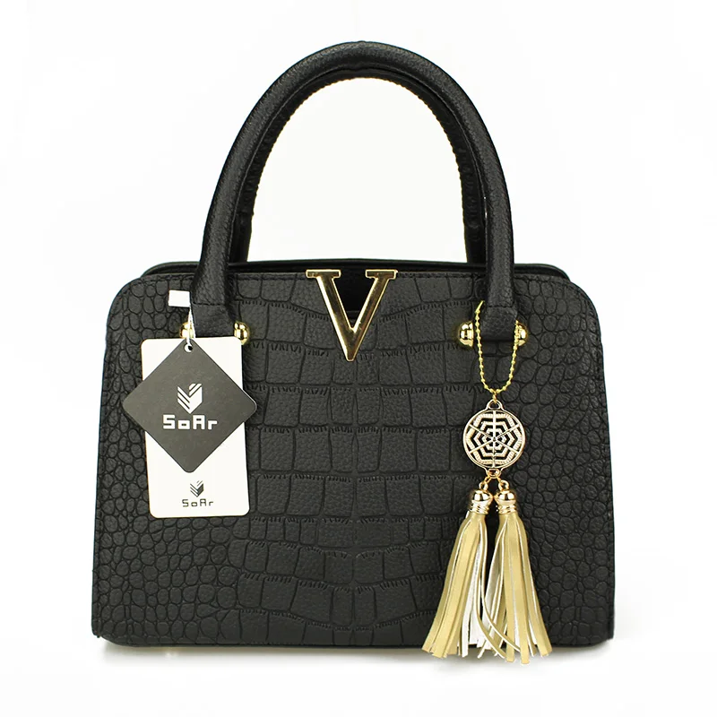 Nuevo patrón de cocodrilo bolso de las mujeres bolsos de mensajero bolsos de hombro Crossbody señoras borla mujeres bolsos de cuero caliente