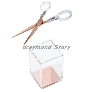 

Premium Acrylic scissors &rose Gold Pencil/Pen Cup Holder Desk kit