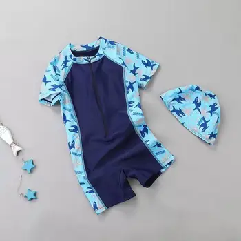 

One-Piece Girls Swimwear Short Sleeve White Stars Children Swimsuits Girl Toddler Swim Suit Beachwear Bathing Suit Swimsuit Kids