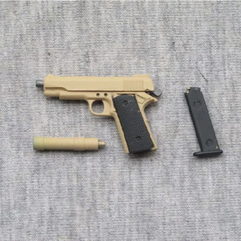 Sand Color 1 6 Scale Soldier Weapons Model Toys Assembling M1911 Gun Model For 12 Male