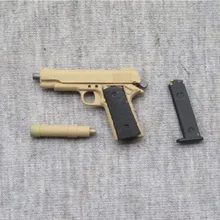 Sand Color 1 6 Scale Soldier Weapons Model Toys Assembling M1911 Gun Model For 12 Male