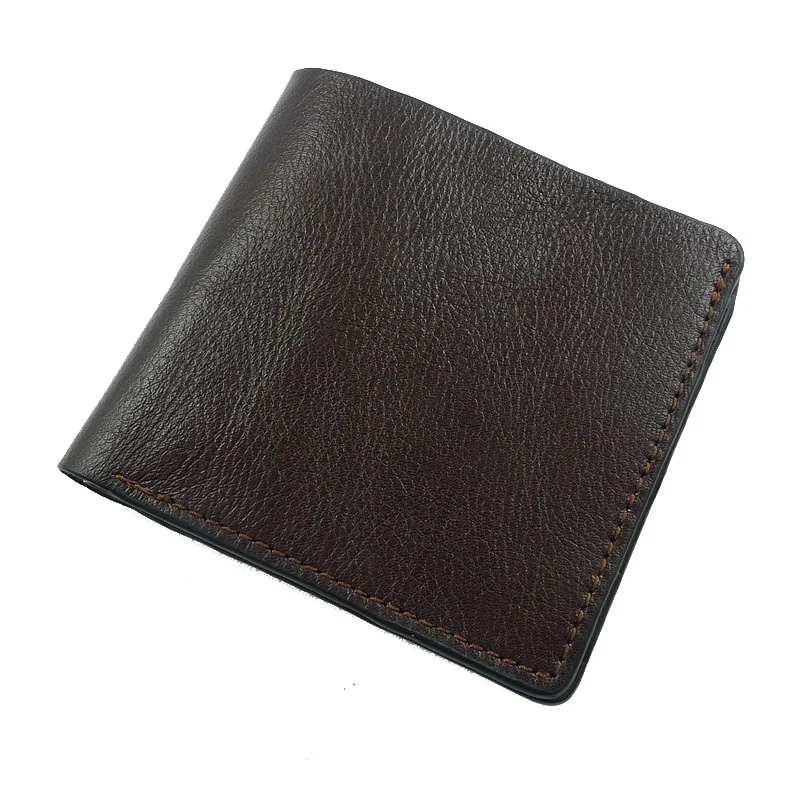 

Small simple genuine leather short wallet Code 6020