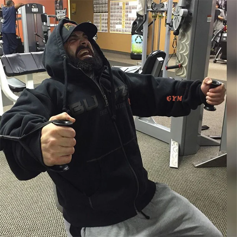 

Winter upse new gyms workout Hoodie Clothes Bodybuilding Sweatshirt Warm Clothing zipper conventional Cotton brand Sweatshirts