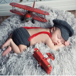 

Handmade Weave Wool Suit bow Rompers hat kint Photography props
