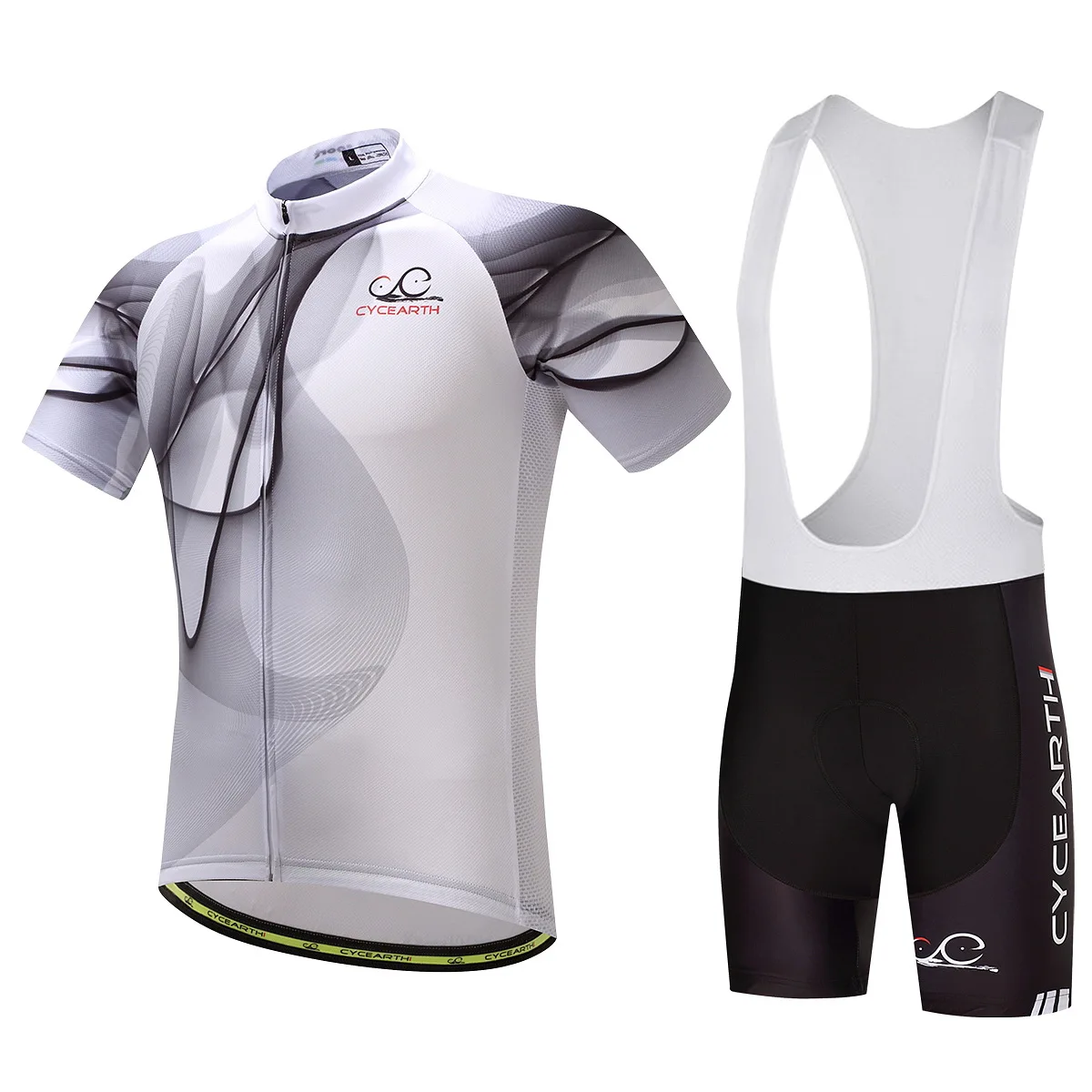 bib short set Pro team Лето Велоспорт Джерси CYCEARTH Мужчины с коротким рукавом комплект одежды нагрудник шорты велосипед рубашка дышащая спортивная одежда - Цвет: bib short set